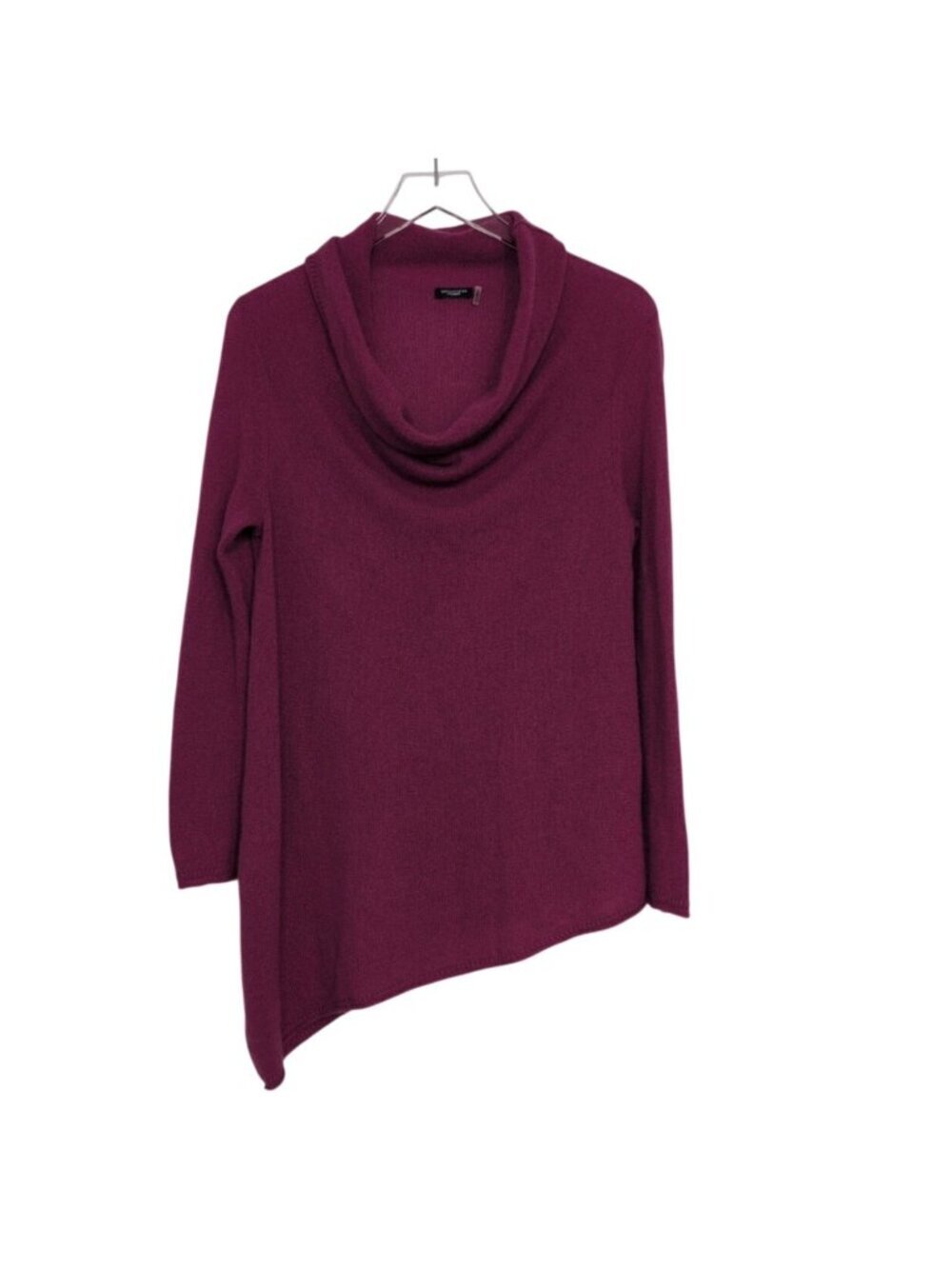 Magaschoni Cashmere Asymmetrical Sweater Womens Size Medium Magenta Pink Cowl Ne